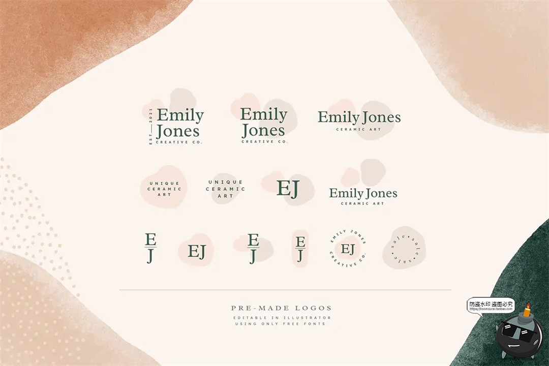 图片[7]-侘寂大地色自然优雅时尚水彩绘画水墨元素装饰艺术PNG图片素材-设计猿