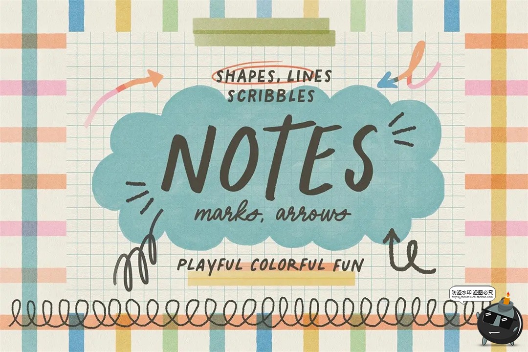 图片[4]-趣味潮流可爱手绘标记符号手帐日记手稿涂鸦拼贴PNG免抠图片素材-设计猿