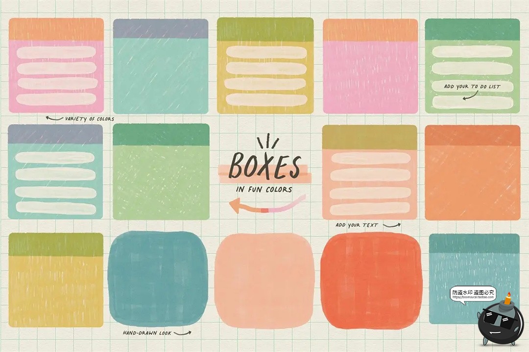 图片[5]-趣味潮流可爱手绘标记符号手帐日记手稿涂鸦拼贴PNG免抠图片素材-设计猿