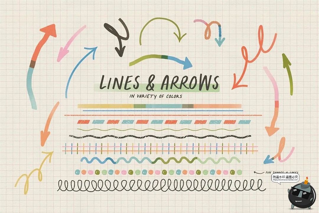 图片[8]-趣味潮流可爱手绘标记符号手帐日记手稿涂鸦拼贴PNG免抠图片素材-设计猿