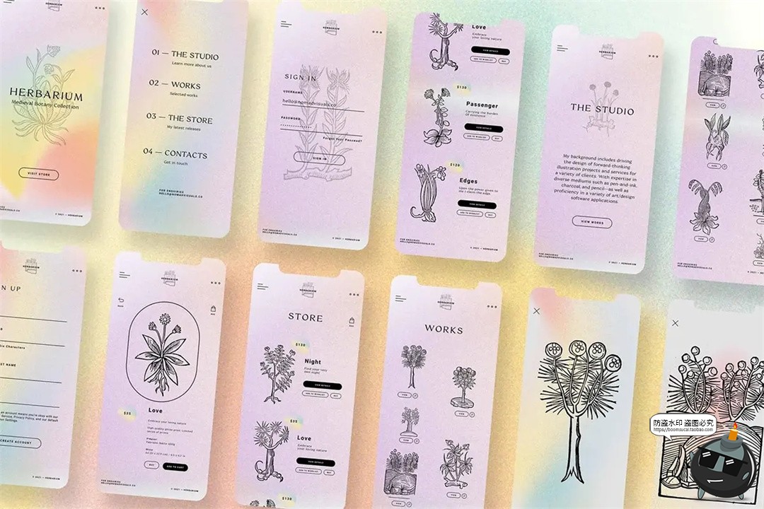 图片[12]-中世纪复古手绘草本植物手稿线描插图插画AI矢量PNG免抠图片素材-设计猿