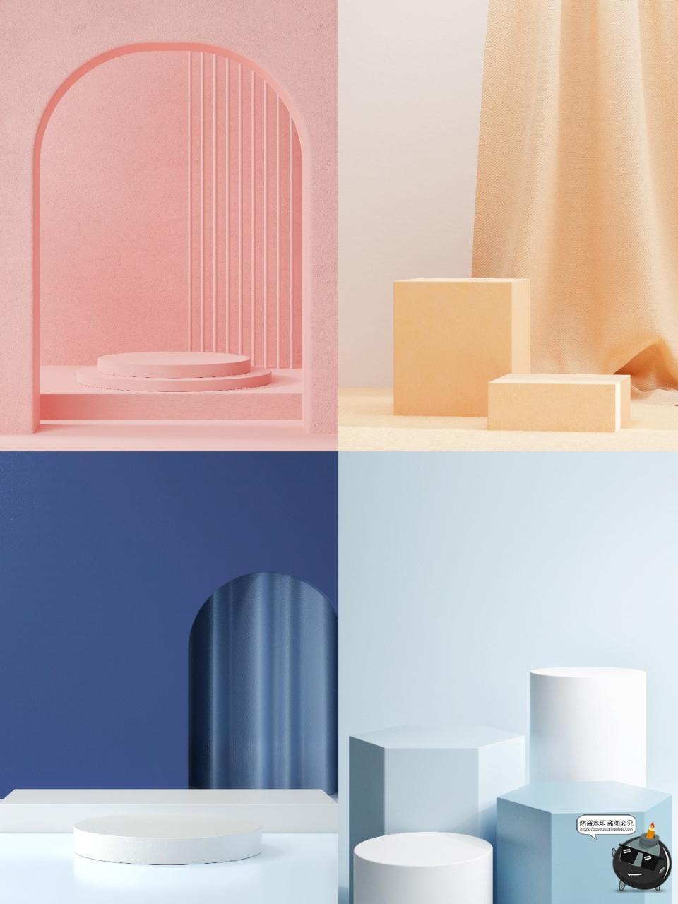 图片[4]-高清简约展台电商产品渲染场景桌面几何立体海报背景JPG图片素材-设计猿