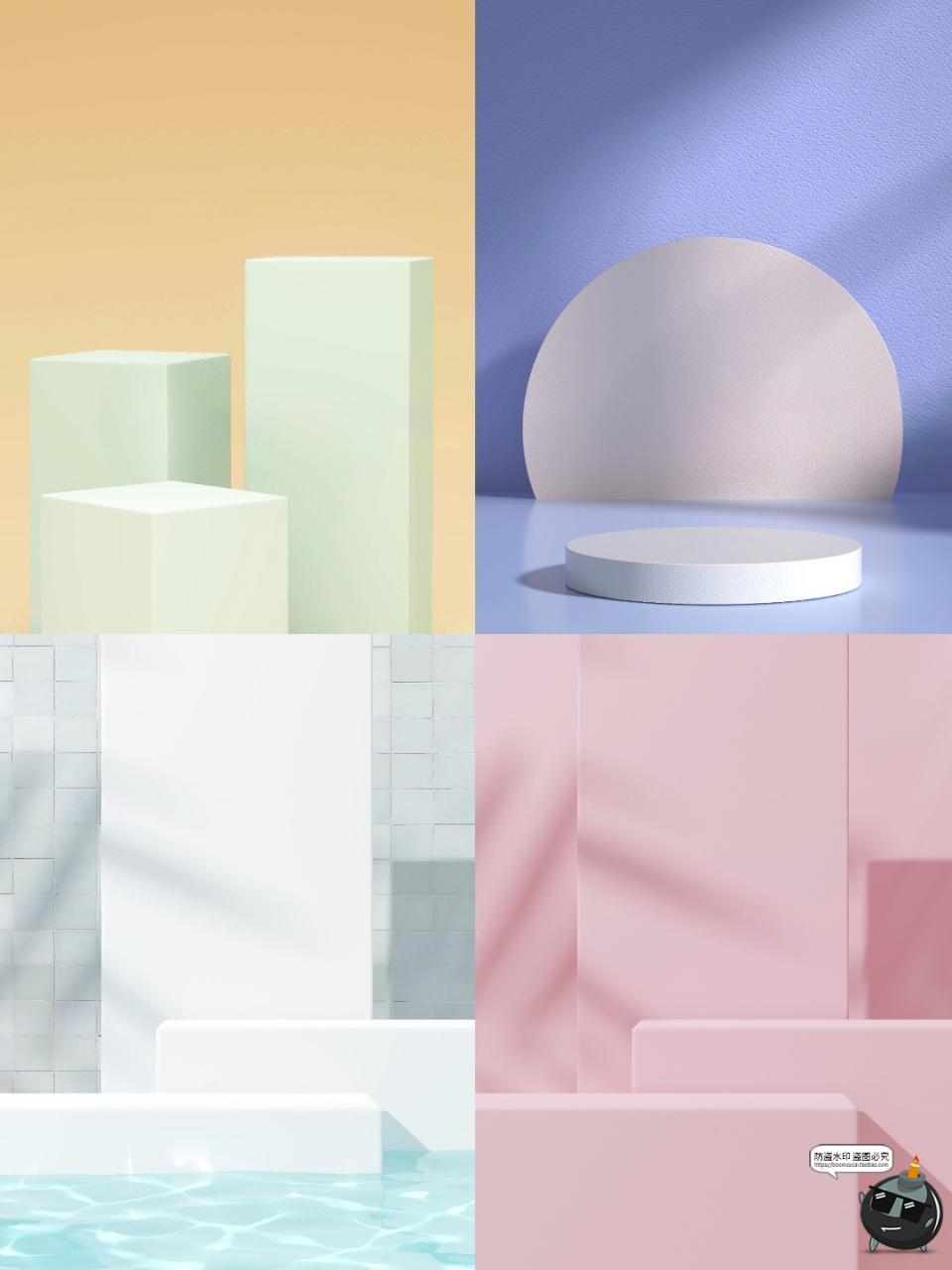 图片[5]-高清简约展台电商产品渲染场景桌面几何立体海报背景JPG图片素材-设计猿