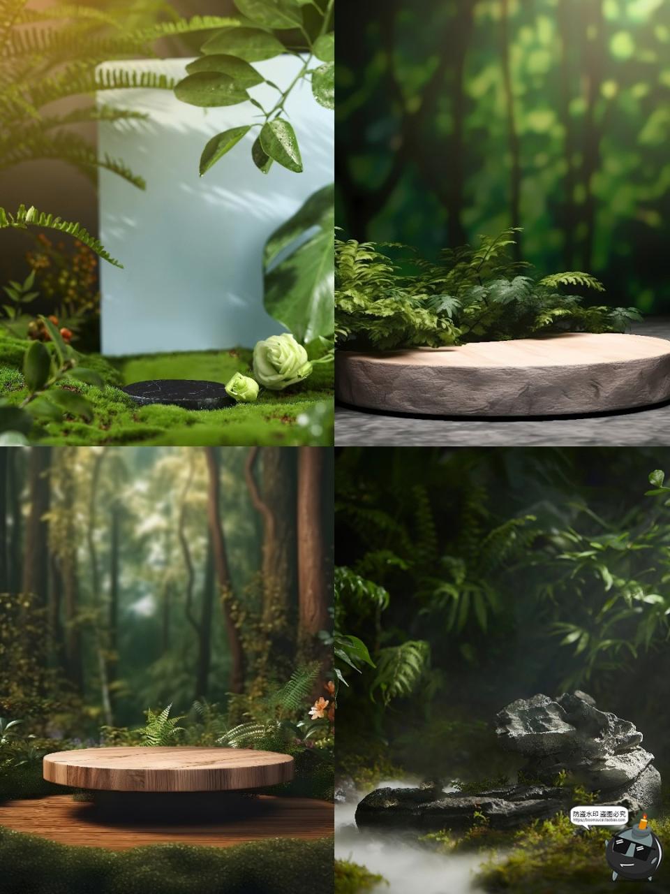 图片[5]-高清自然植物草本美妆产品绿色桌面展台海报背景JPG图片素材图-设计猿