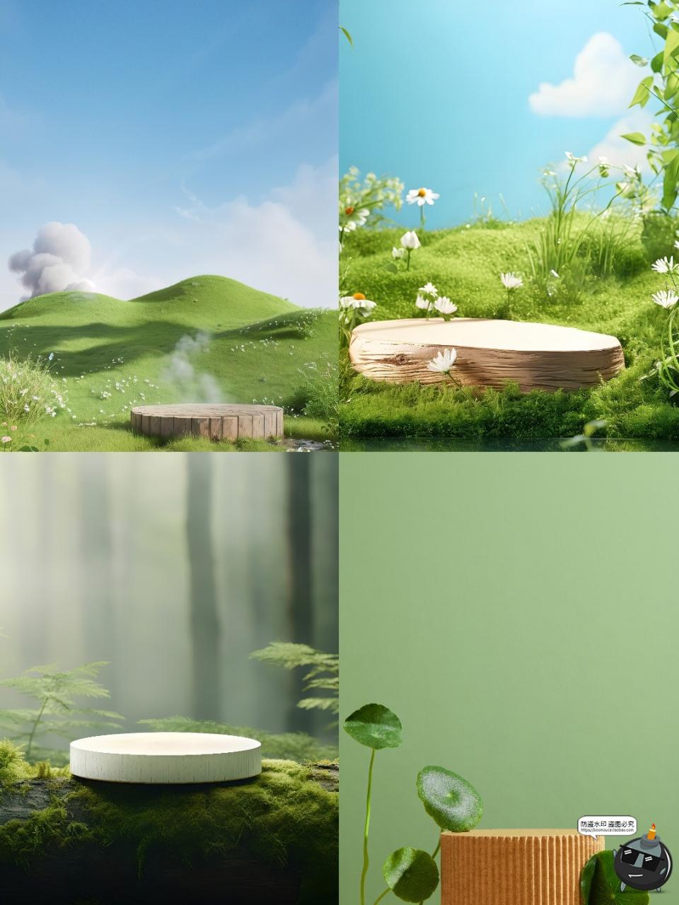 图片[7]-高清自然植物草本美妆产品绿色桌面展台海报背景JPG图片素材图-设计猿