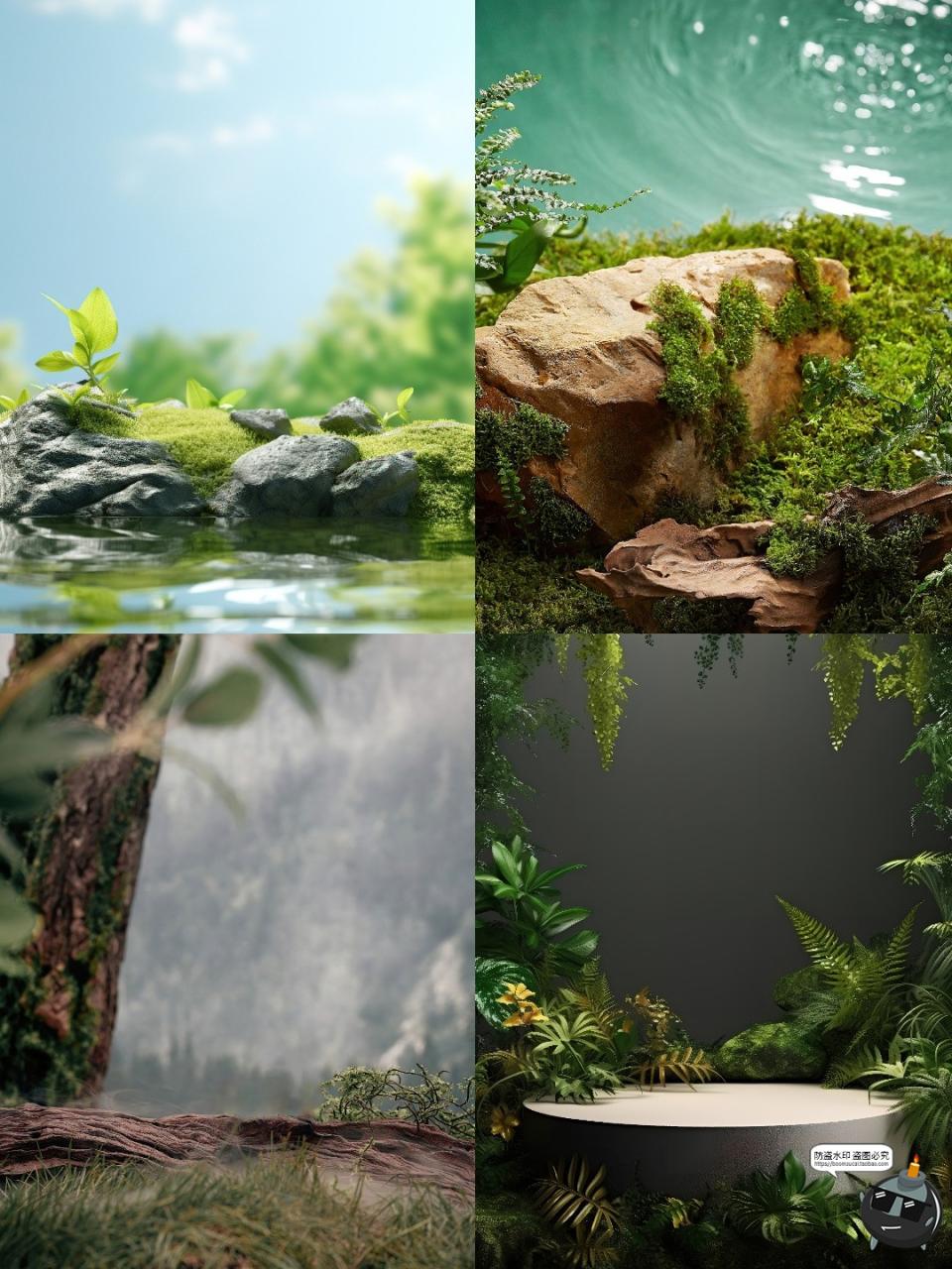 图片[9]-高清自然植物草本美妆产品绿色桌面展台海报背景JPG图片素材图-设计猿