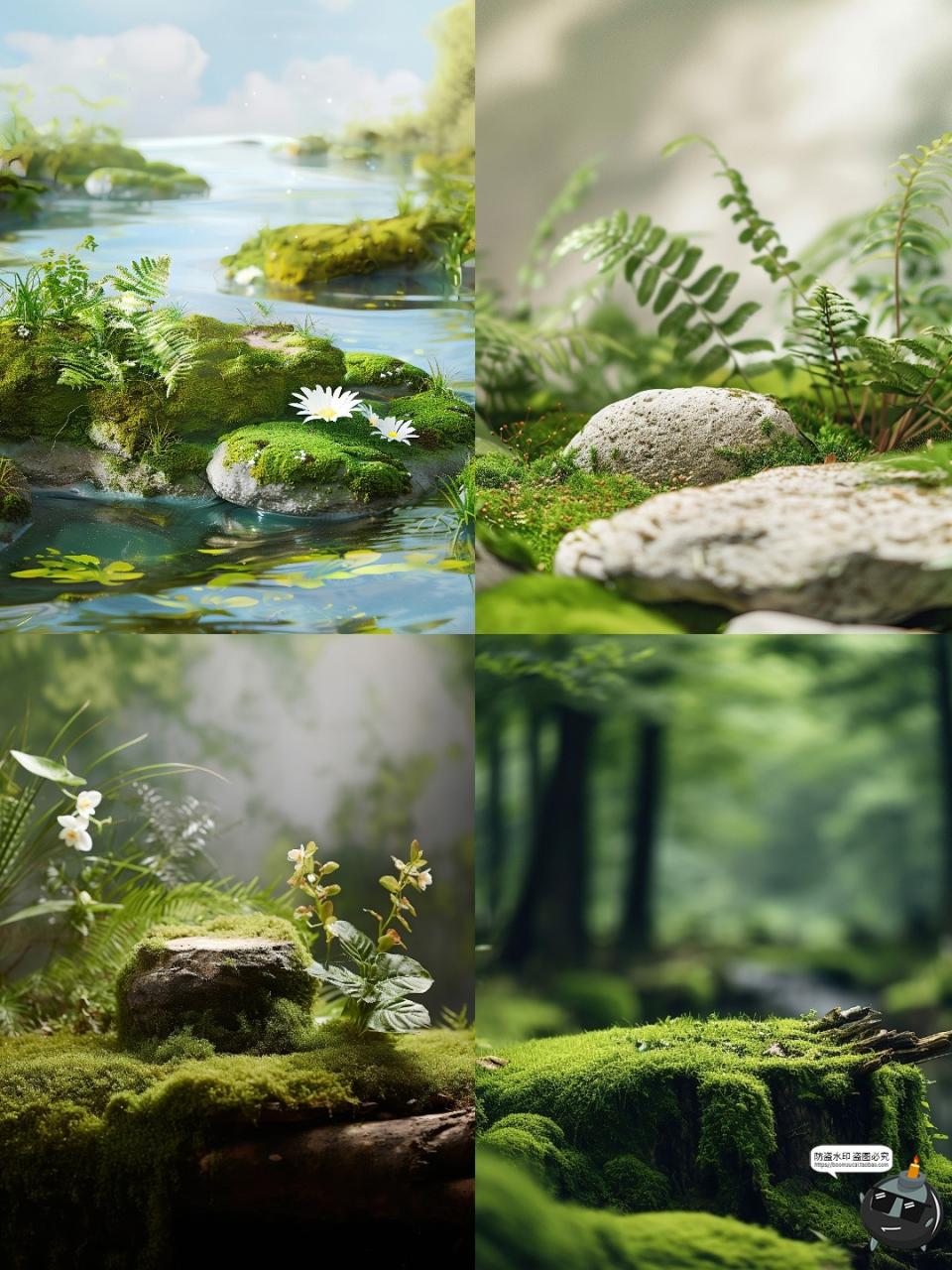 图片[10]-高清自然植物草本美妆产品绿色桌面展台海报背景JPG图片素材图-设计猿