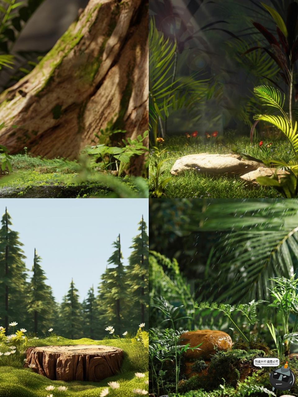 图片[12]-高清自然植物草本美妆产品绿色桌面展台海报背景JPG图片素材图-设计猿