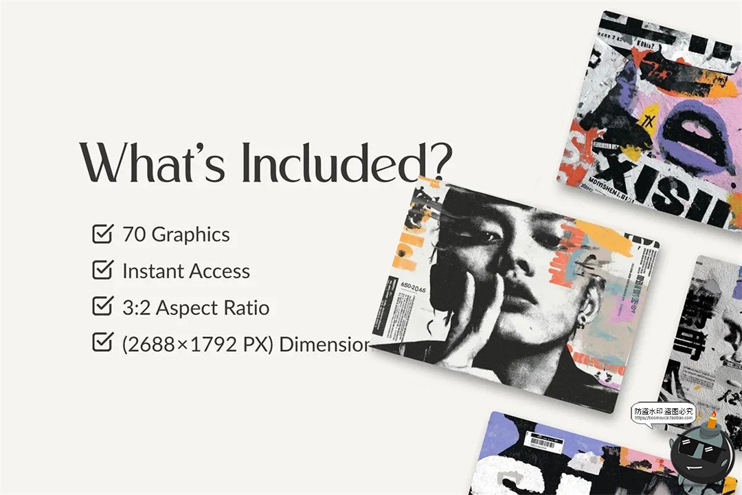 图片[2]-日系复古潮流日式美学数字抽象艺术混合拼贴背景底纹JPG图片素材-设计猿