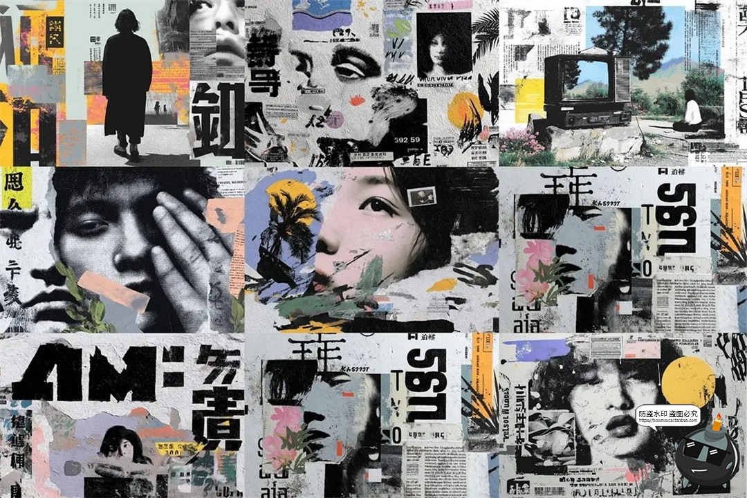 图片[3]-日系复古潮流日式美学数字抽象艺术混合拼贴背景底纹JPG图片素材-设计猿