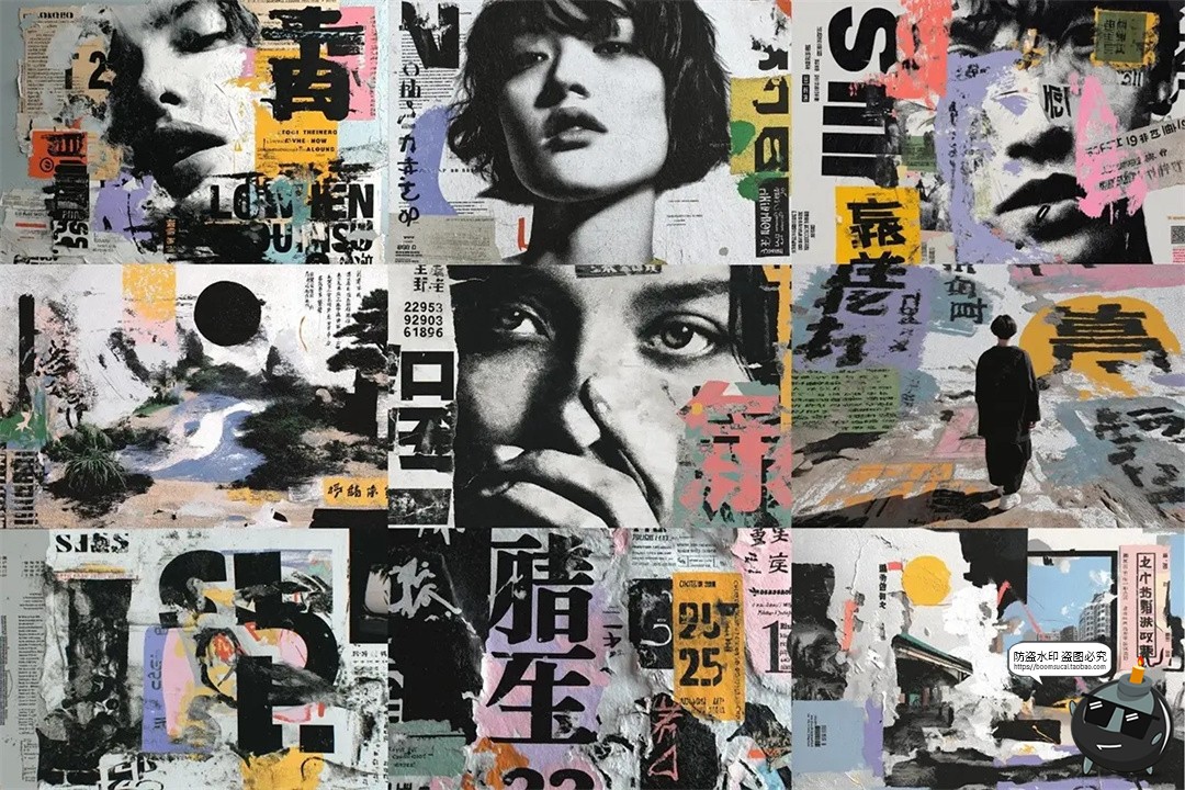 图片[6]-日系复古潮流日式美学数字抽象艺术混合拼贴背景底纹JPG图片素材-设计猿