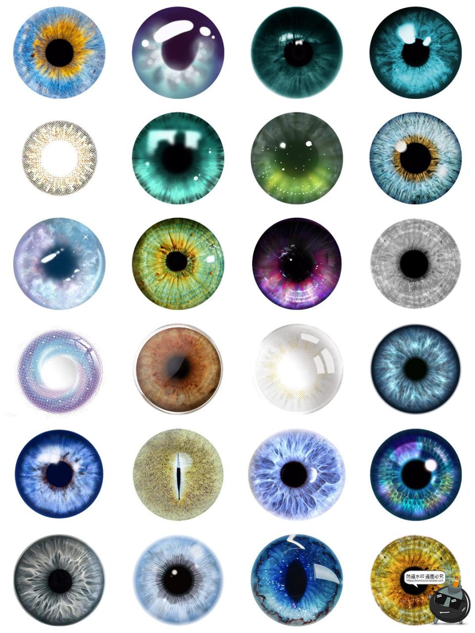 瞳孔美瞳眼睛眼球炫酷彩色人物眼部特写妆饰后期合成PNG免抠素材-设计猿