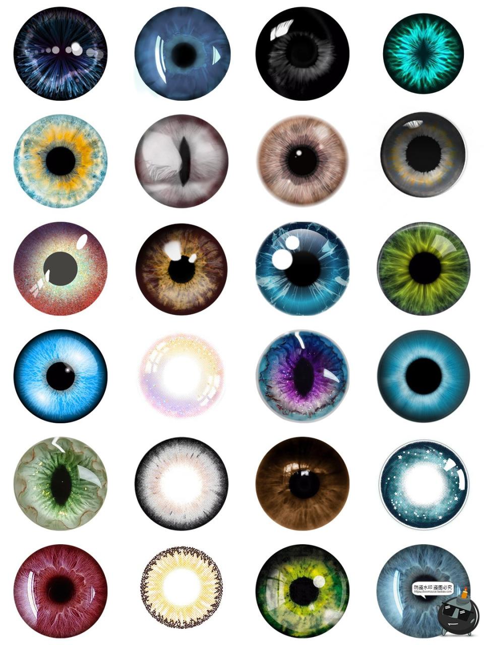 图片[2]-瞳孔美瞳眼睛眼球炫酷彩色人物眼部特写妆饰后期合成PNG免抠素材-设计猿