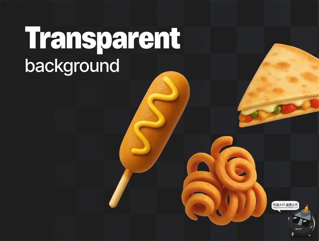 图片[4]-卡通3D汉堡薯条快餐披萨炸鸡可乐热狗插图插画图标PNG免抠素材图-设计猿