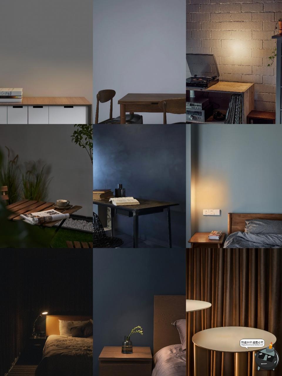 图片[7]-高清夜晚桌面室内家居卧室书桌产品灯光场景海报背景JPG图片素材-设计猿