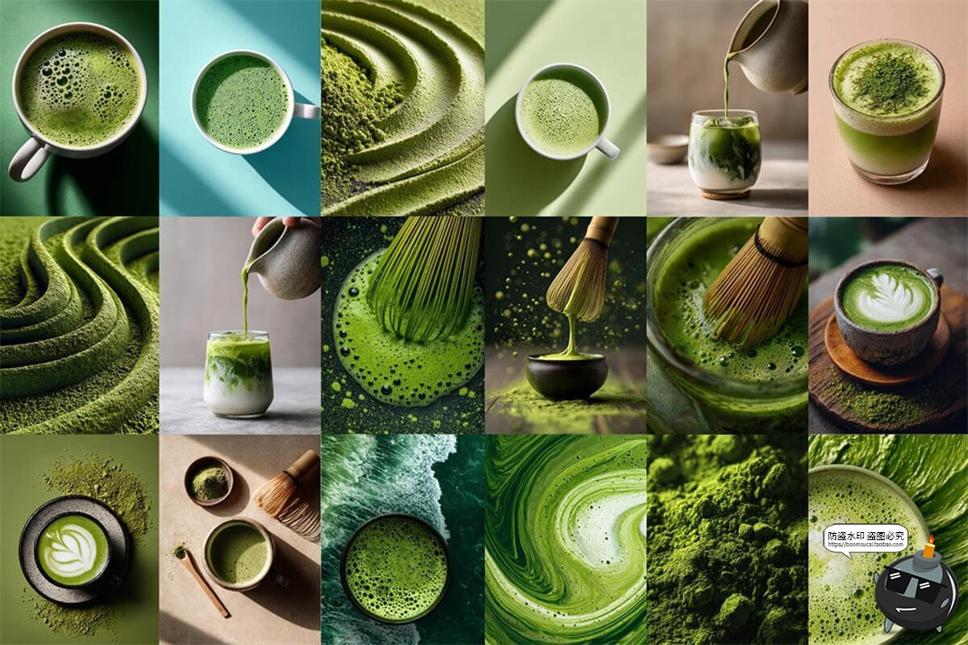 图片[3]-高清日式美学绿茶文化抹茶冲泡饮料粉末特写海报背景JPG图片素材-设计猿