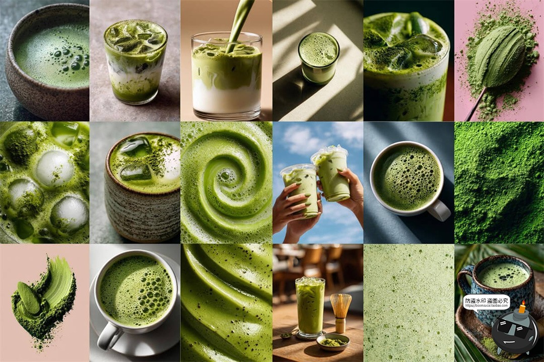 图片[4]-高清日式美学绿茶文化抹茶冲泡饮料粉末特写海报背景JPG图片素材-设计猿