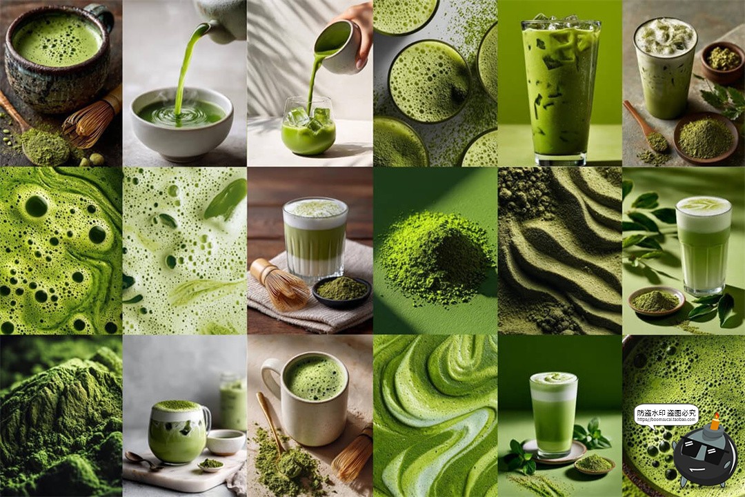 图片[5]-高清日式美学绿茶文化抹茶冲泡饮料粉末特写海报背景JPG图片素材-设计猿