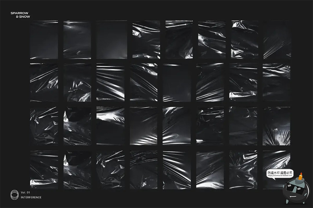 图片[2]-复古塑料薄膜气泡膜透明包装袋褶皱光泽肌理png免抠图片透明素材-设计猿