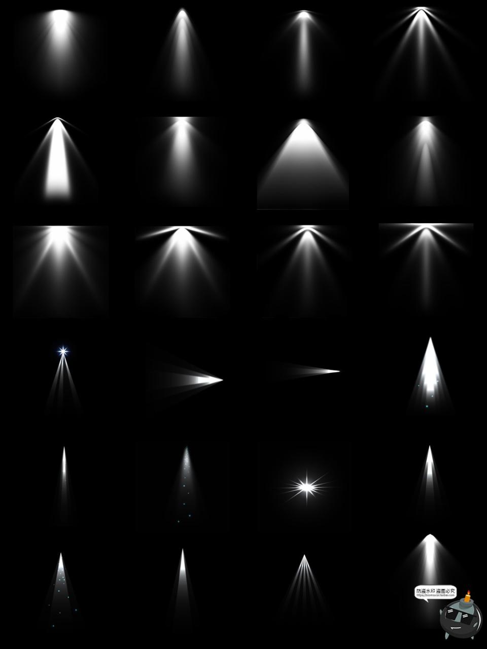 图片[1]-射灯光线光束效果舞台线性射线光效PNG免抠图片后期合成叠加素材-设计猿