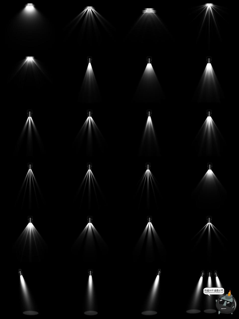 图片[7]-射灯光线光束效果舞台线性射线光效PNG免抠图片后期合成叠加素材-设计猿
