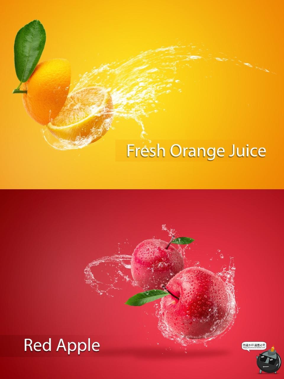 图片[2]-水果特写海报西瓜荔枝葡萄桃子百香果火龙果新鲜水花飞溅PSD素材-设计猿