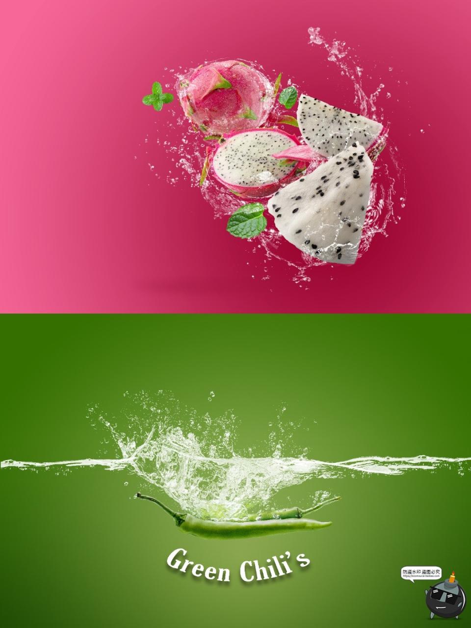 图片[9]-水果特写海报西瓜荔枝葡萄桃子百香果火龙果新鲜水花飞溅PSD素材-设计猿