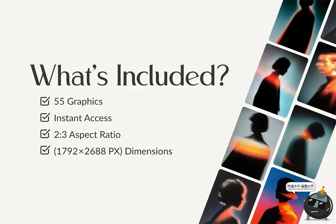 图片[2]-梦幻人影美学迷幻逆光模糊人物剪影艺术渐变抽象人像JPG图片素材-设计猿