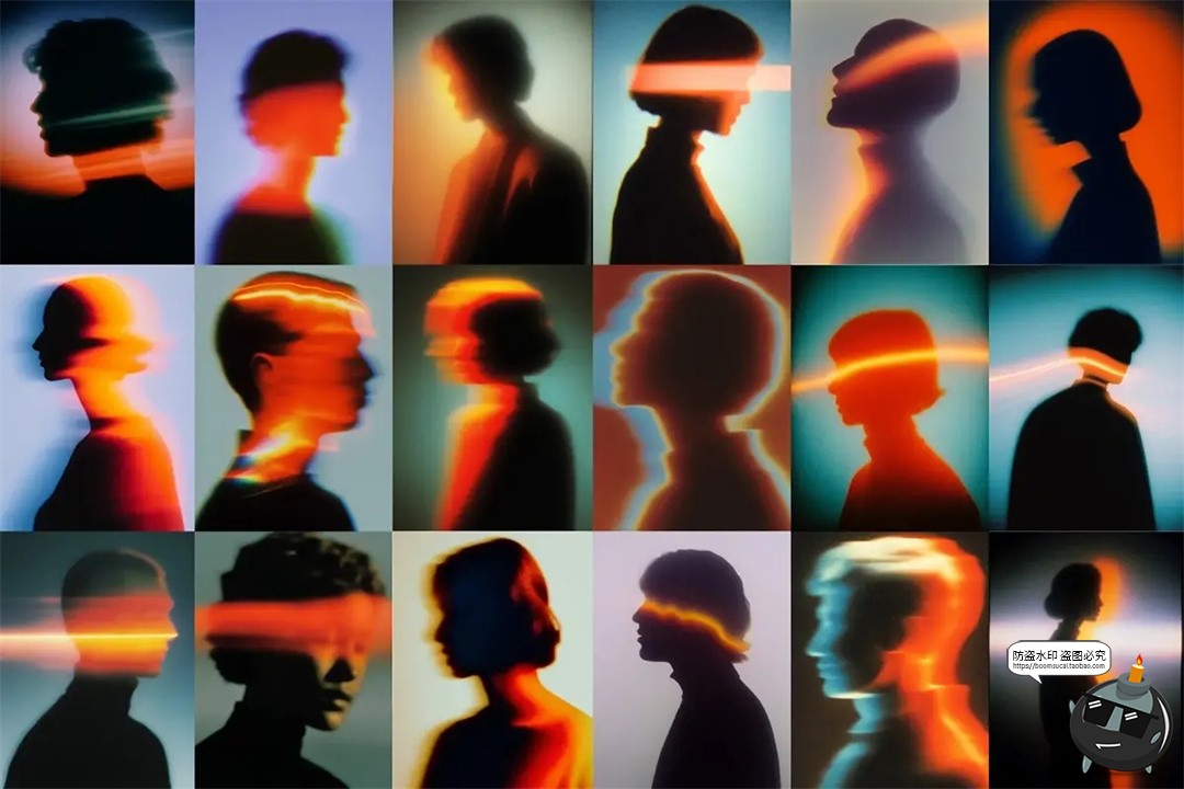 图片[3]-梦幻人影美学迷幻逆光模糊人物剪影艺术渐变抽象人像JPG图片素材-设计猿