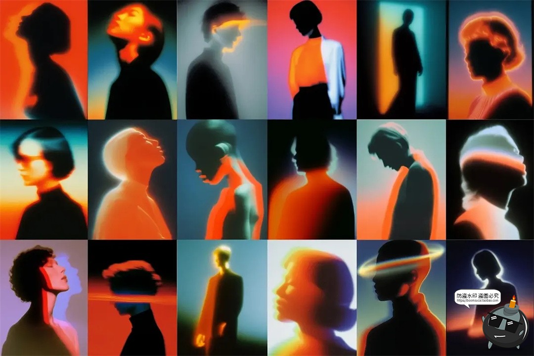 图片[4]-梦幻人影美学迷幻逆光模糊人物剪影艺术渐变抽象人像JPG图片素材-设计猿