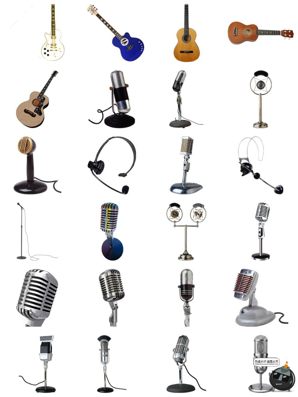 图片[6]-音乐萨克斯钢琴吉它小提琴留声机乐器笛子古筝PNG免抠透明素材图-设计猿