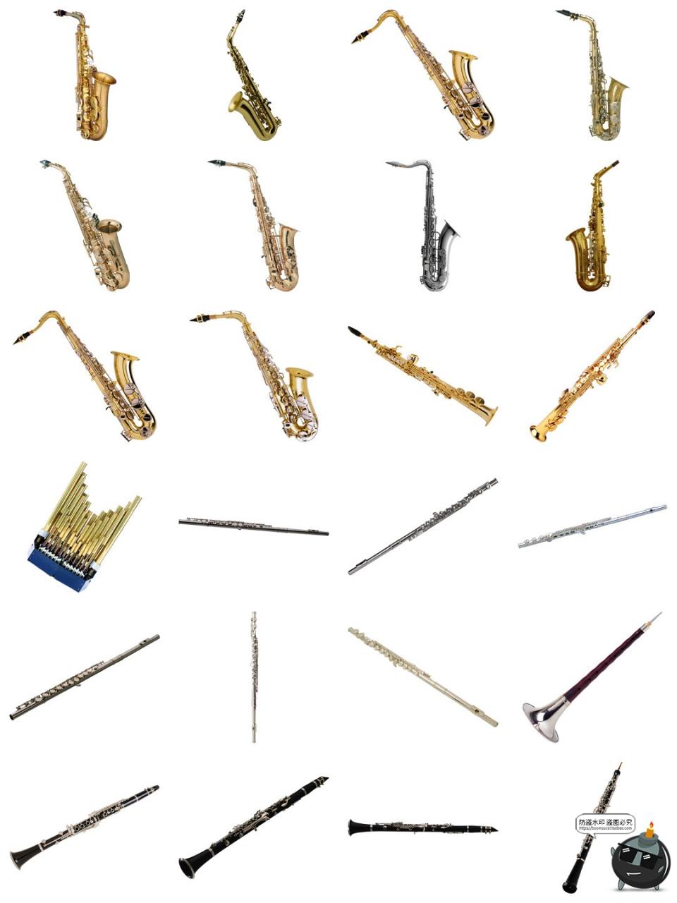 图片[11]-音乐萨克斯钢琴吉它小提琴留声机乐器笛子古筝PNG免抠透明素材图-设计猿