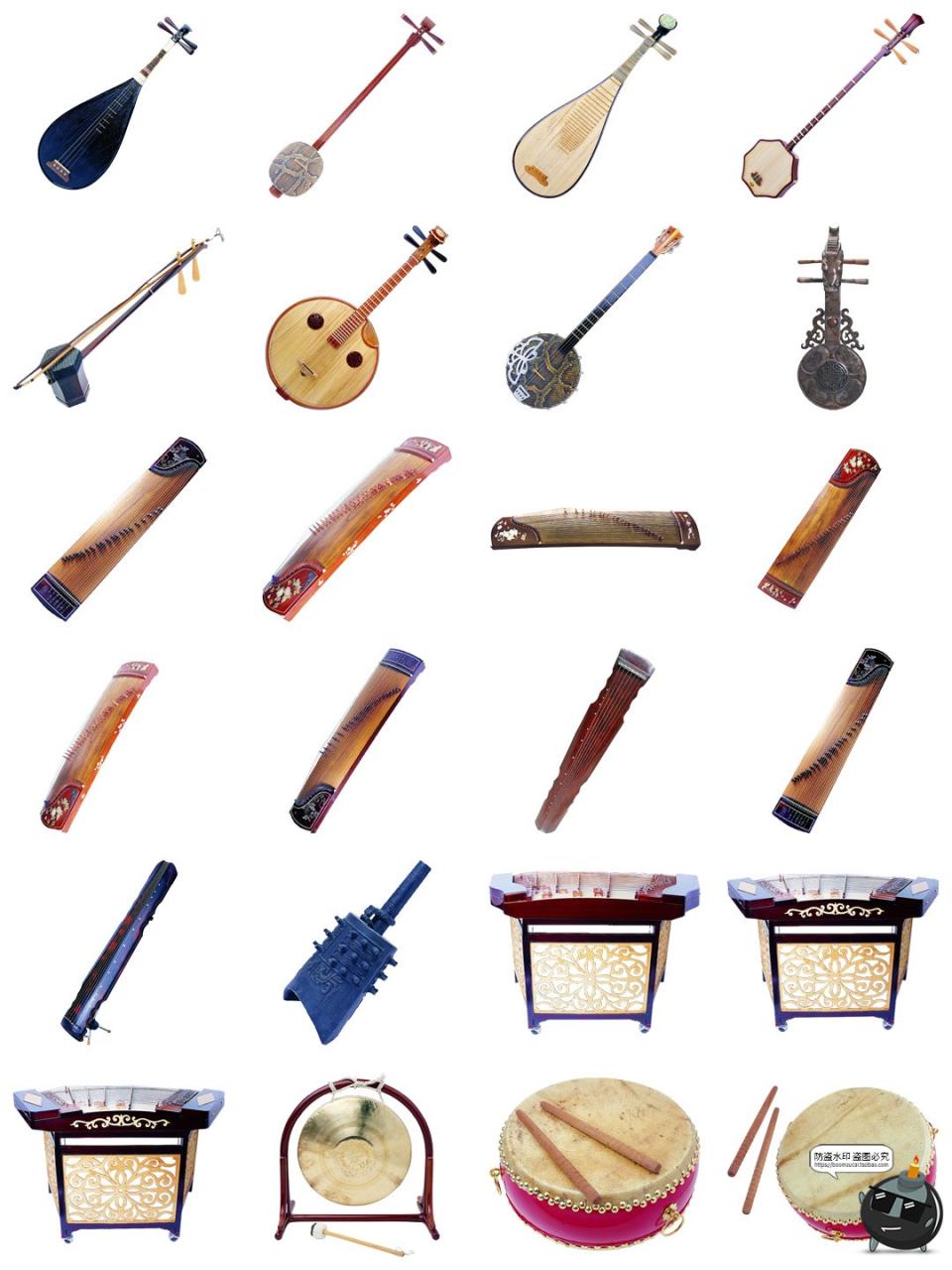 图片[14]-音乐萨克斯钢琴吉它小提琴留声机乐器笛子古筝PNG免抠透明素材图-设计猿