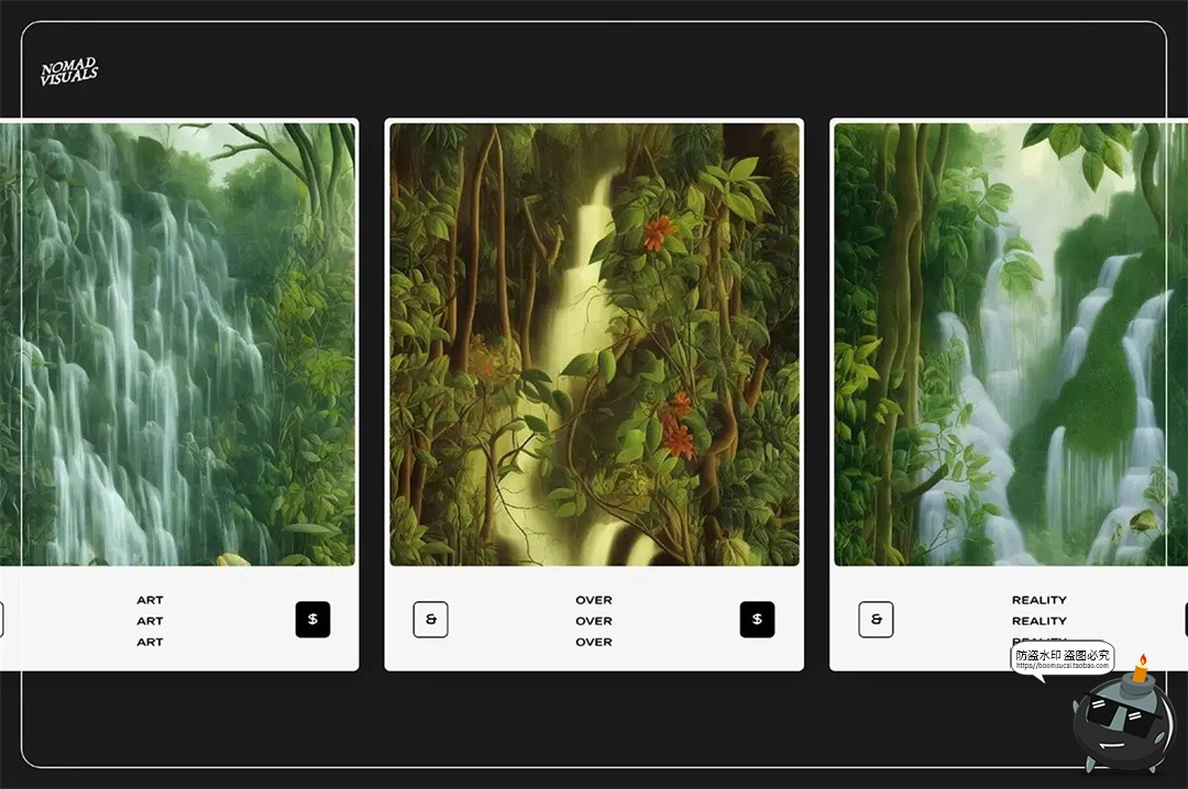 图片[12]-梦幻仙境超现实主义热带雨林瀑布艺术手绘插画背景JPG图片素材图-设计猿