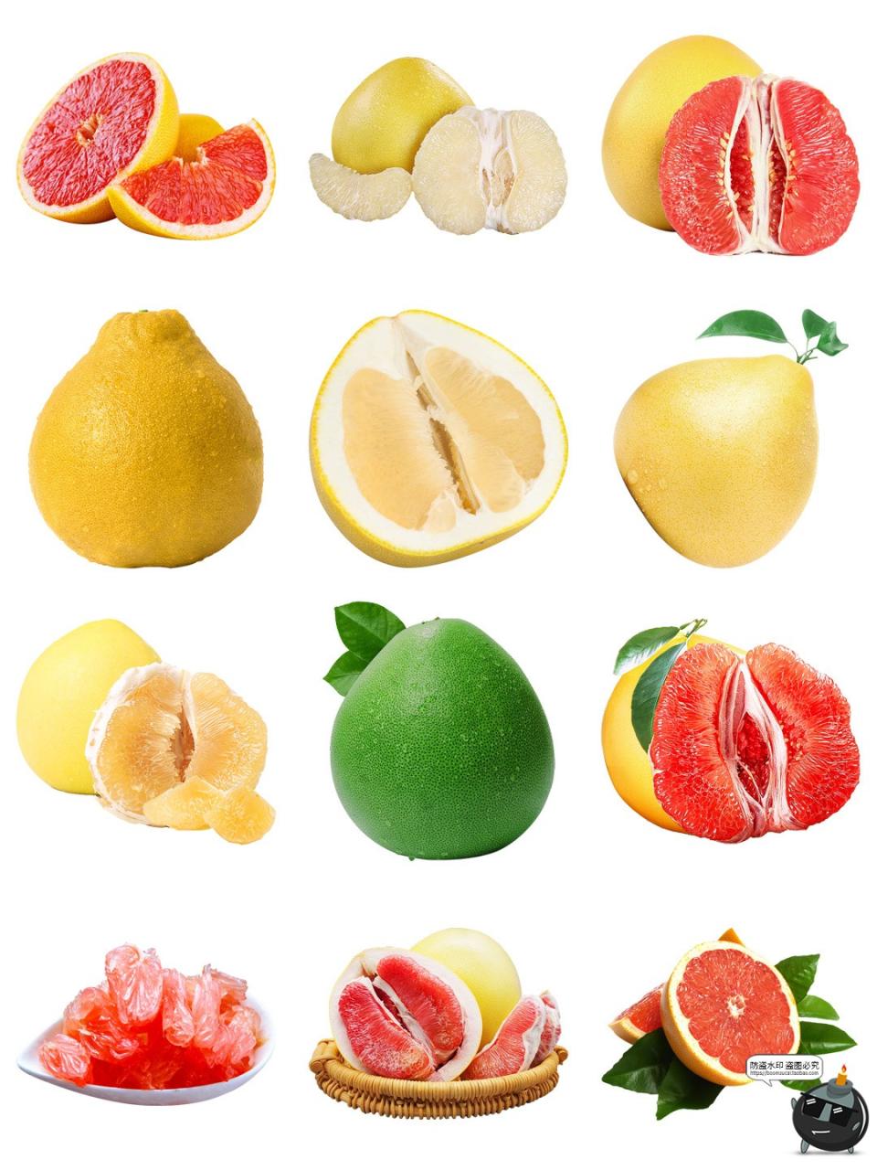 图片[1]-柚子葡萄柚素材 水果广告食材元素果汁果肉海报PNG免抠装饰图片-设计猿