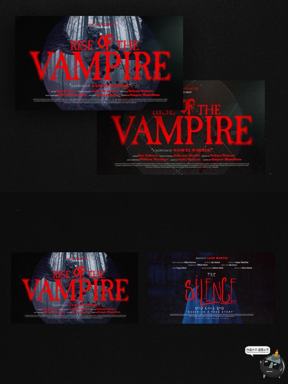 图片[4]-恐怖美学暗黑哥特复古奇幻艺术电影标题海报封面文字排版PSD模板-设计猿