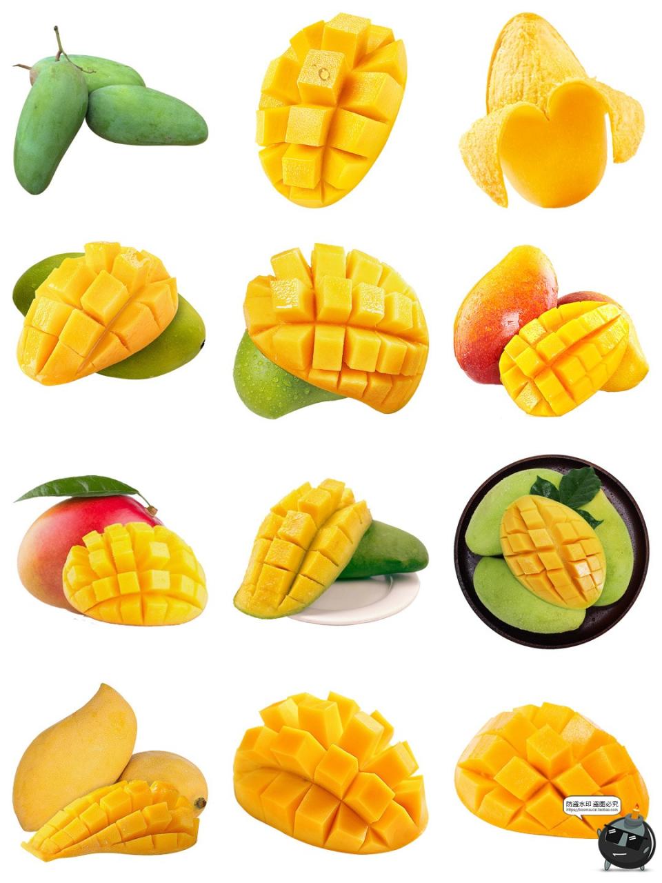 图片[3]-芒果素材 青芒切块水果新鲜果汁海报广告装饰摄影平面PNG免抠图片-设计猿