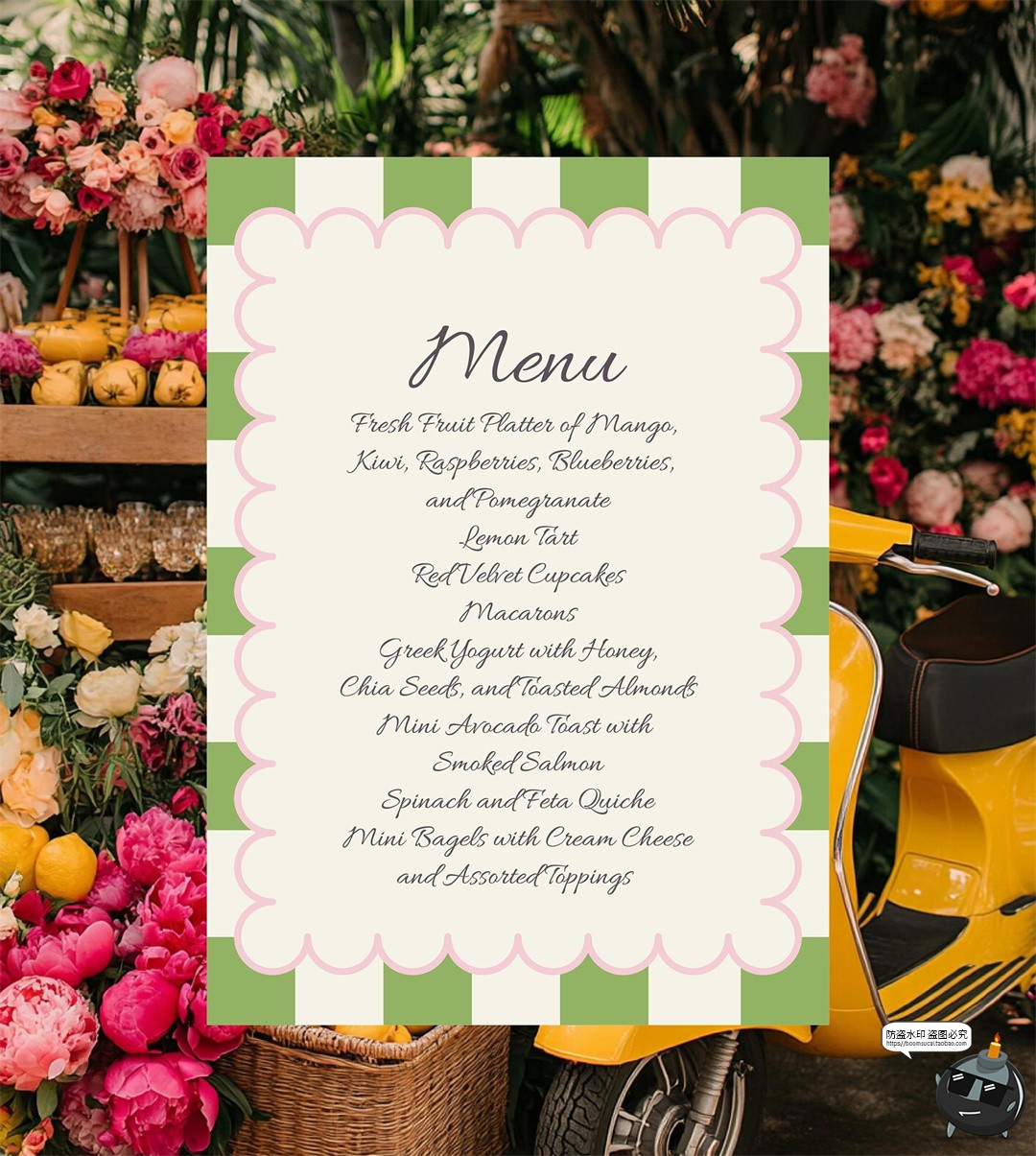 图片[5]-复古趣味花园派对文艺活力条纹方格网格边框PNG免抠AI矢量图素材-设计猿