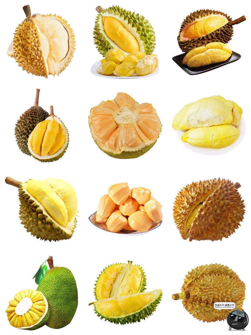 榴莲素材 菠萝蜜果肉水果平面海报广告装饰生鲜元素免抠PNG图片-设计猿