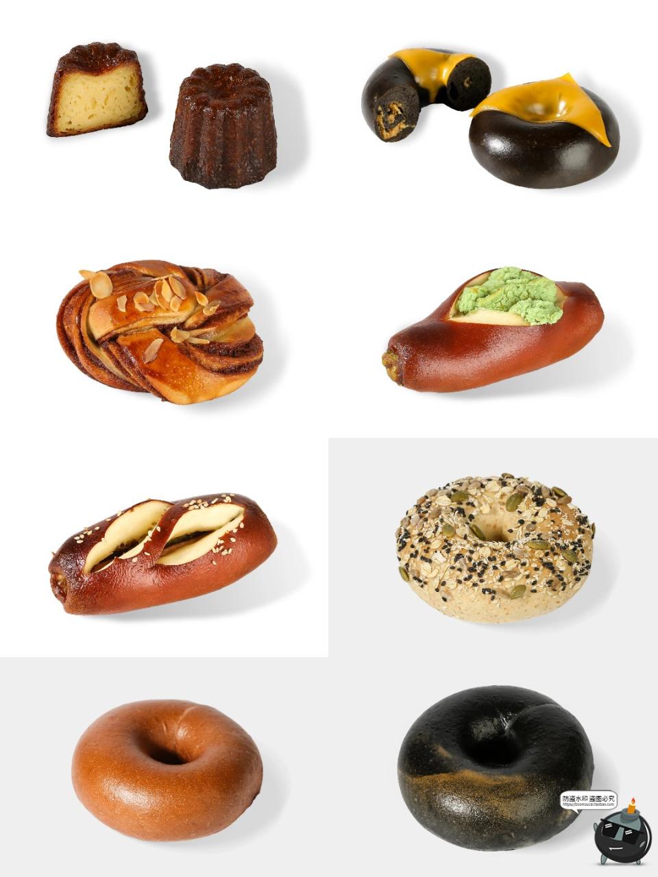 图片[3]-面包烘焙店铺下午茶肠仔包甜甜圈牛角包小吃白底商品JPG图片素材-设计猿