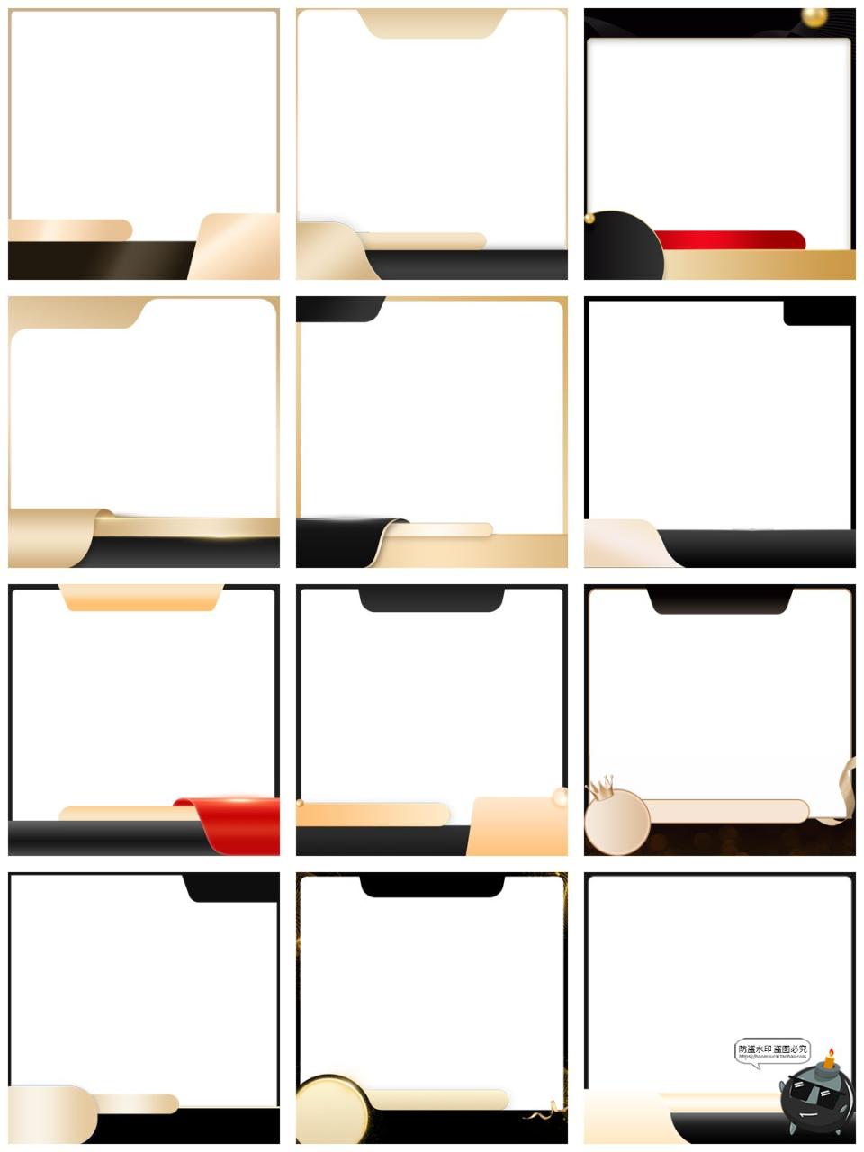 图片[5]-高端黑金主图边框促销电商模板PSD源文件PNG免抠底纹打标图片素材-设计猿