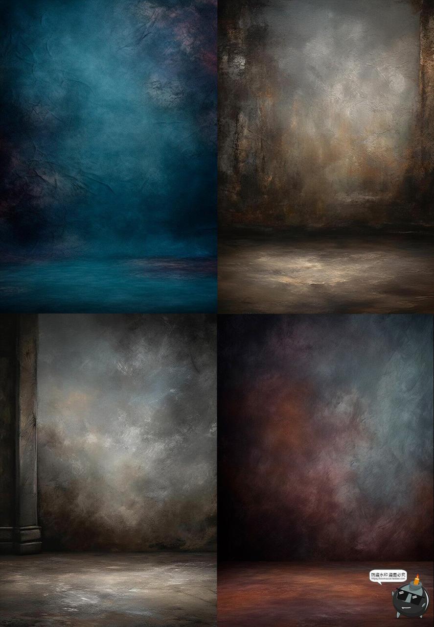 复古油画做旧肖像照背景纹理数字叠加照片后期合成效果JPG素材-设计猿