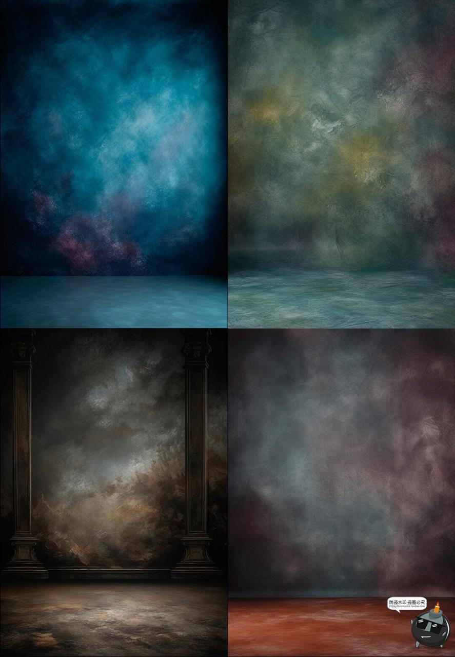 图片[2]-复古油画做旧肖像照背景纹理数字叠加照片后期合成效果JPG素材-设计猿