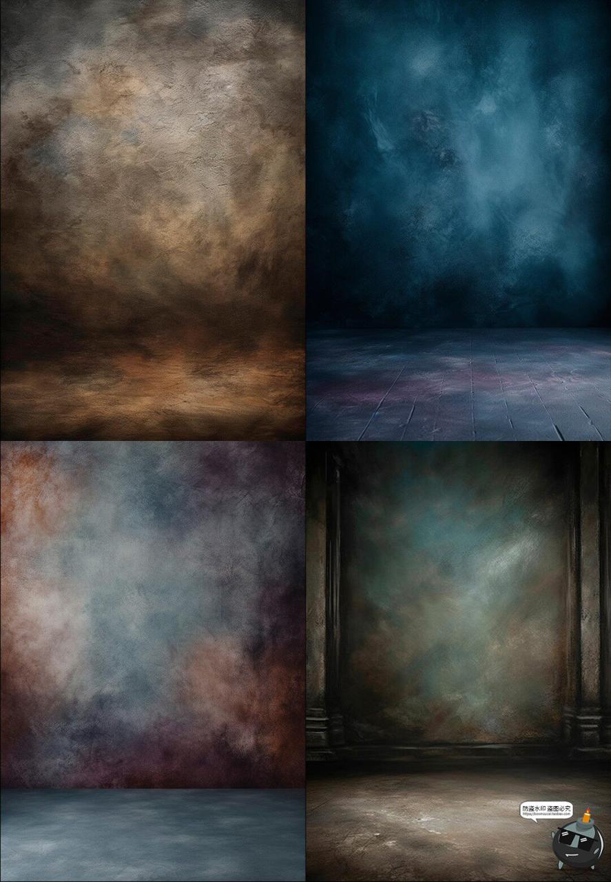 图片[4]-复古油画做旧肖像照背景纹理数字叠加照片后期合成效果JPG素材-设计猿