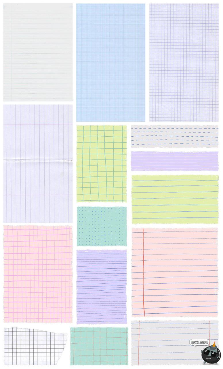 图片[2]-笔记本内页手账格子格纹纸张作业本琴谱JPG底纹图片纸张纹理素材-设计猿