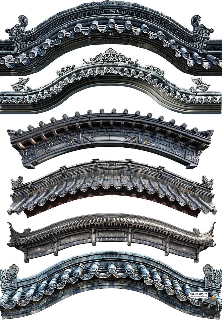 图片[4]-高清PNG新中式古典婚礼屋檐门楼效果图手账拼贴PNG免抠图片素材-设计猿