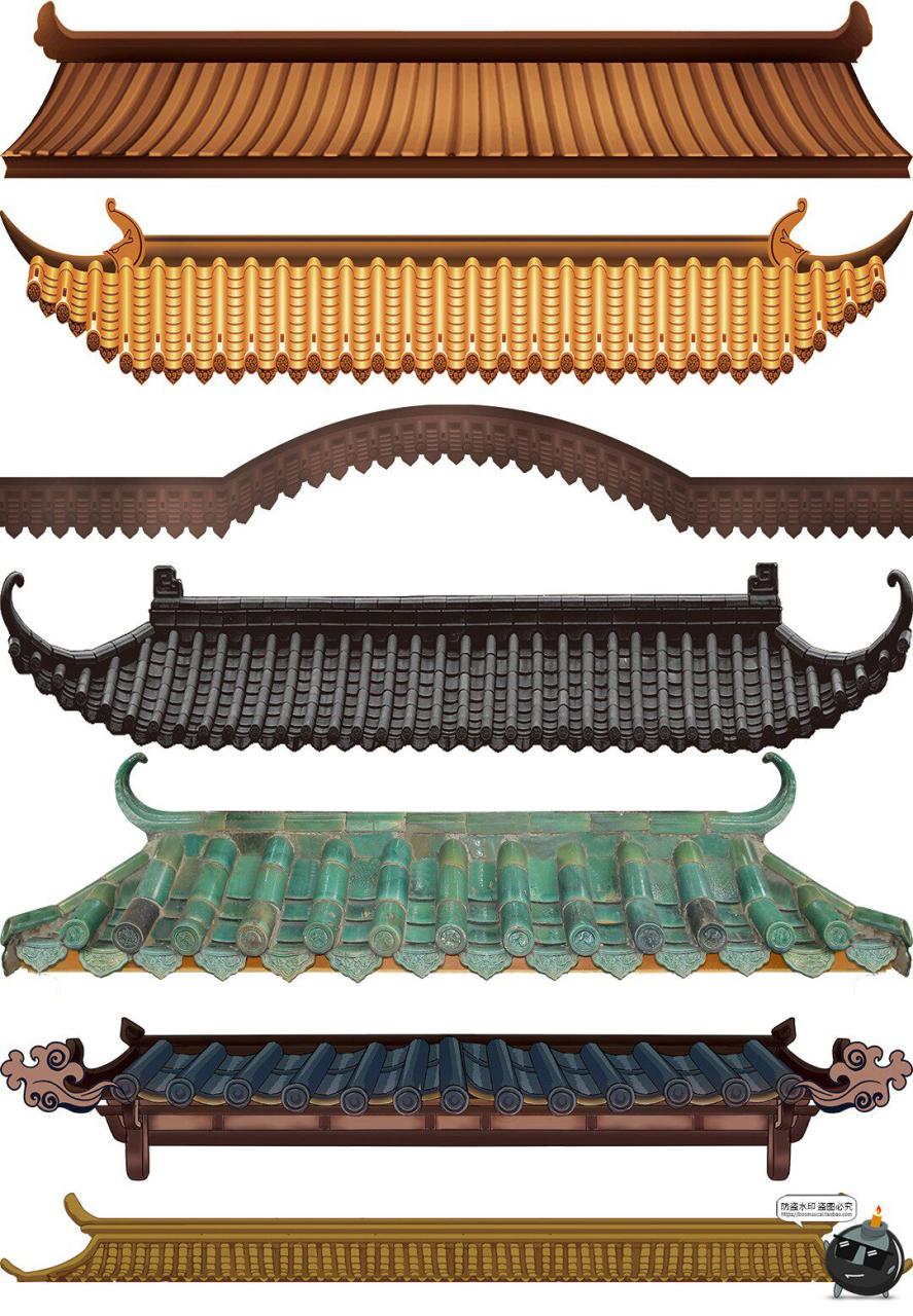 图片[5]-高清PNG新中式古典婚礼屋檐门楼效果图手账拼贴PNG免抠图片素材-设计猿