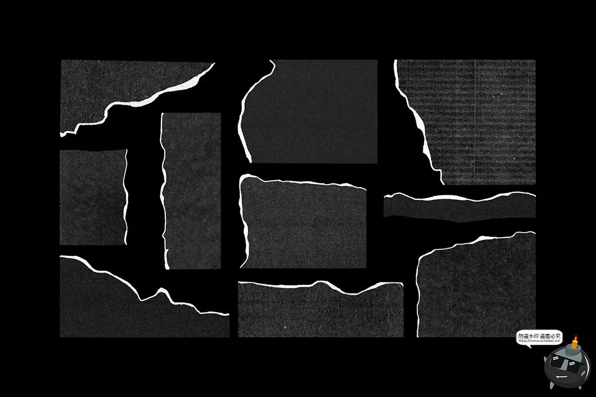 图片[6]-撕纸牛皮纸褶皱混合复古做旧拼贴纸张碎片纸纹理PNG免抠图片素材-设计猿