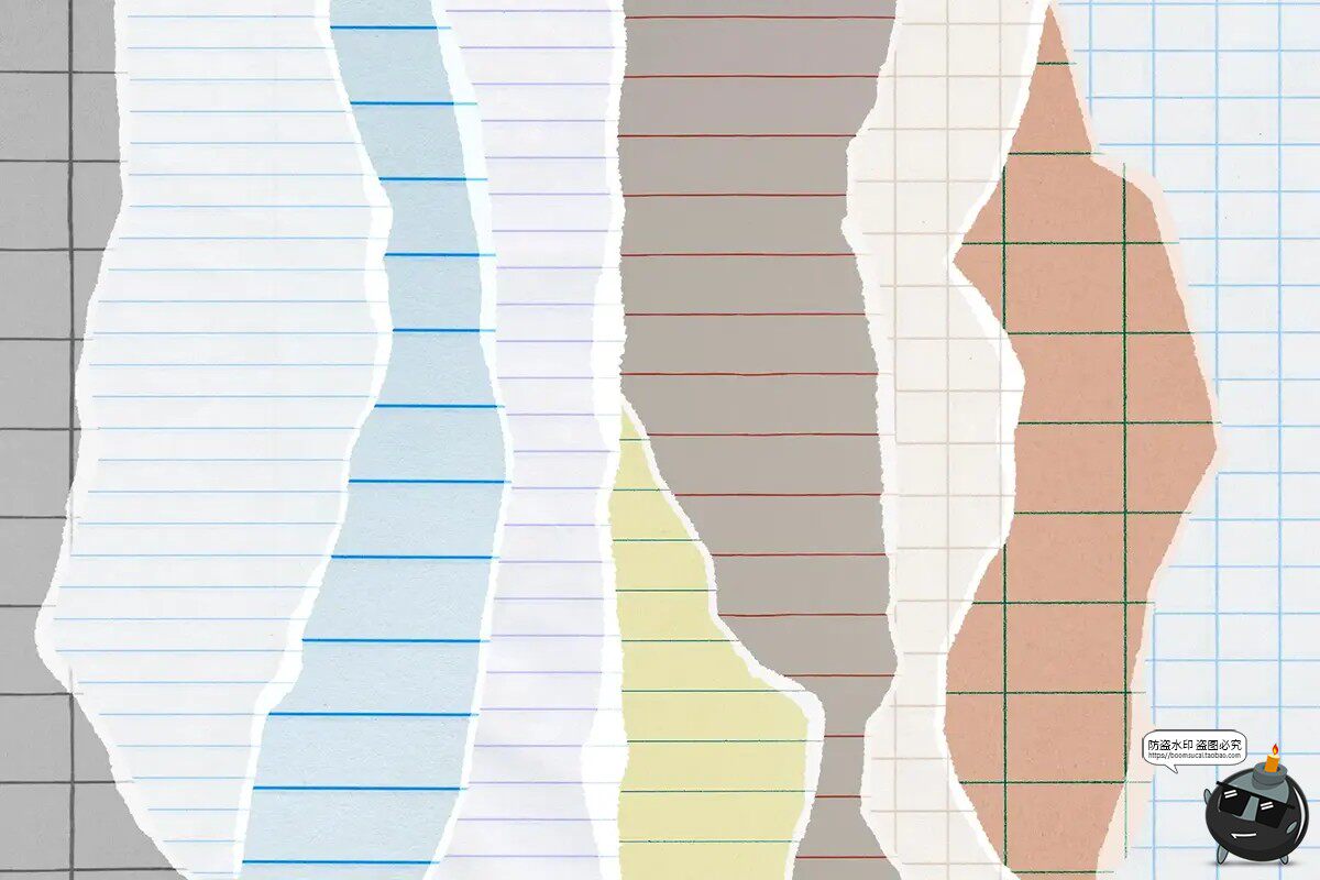 图片[7]-撕纸牛皮纸褶皱混合复古做旧拼贴纸张碎片纸纹理PNG免抠图片素材-设计猿