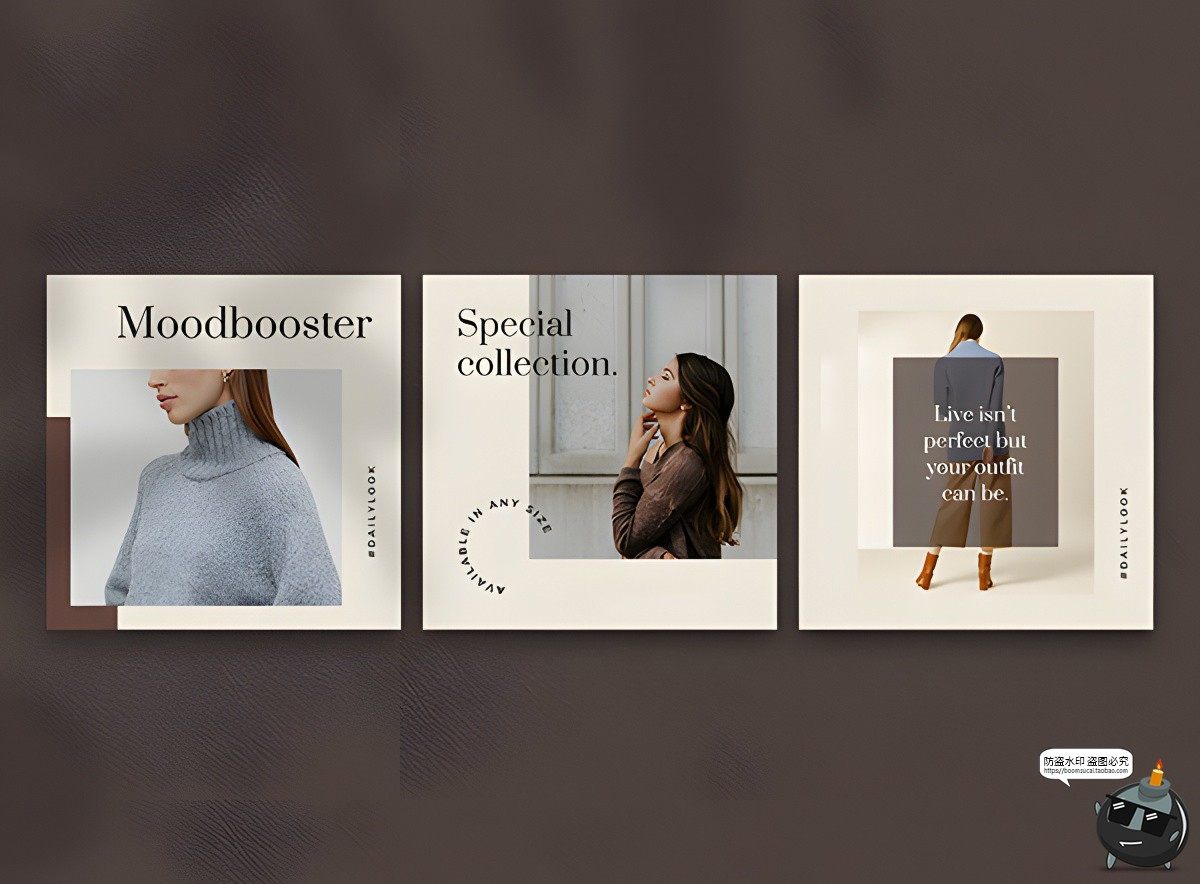 图片[2]-时尚高级女装模特杂志风竖版海报摄影照片图文排版PSD模板PS素材-设计猿